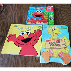 Sesame Street Childrens Book Lot of 3 Picture Board Books Elmo and Big Bird